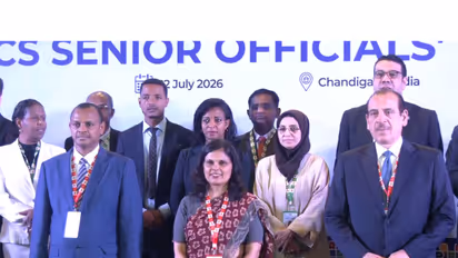 Chandigarh: Delegations visit exhibition on the second day of the 16th BRICS Health Ministerial Meeting (Photo/ANI)