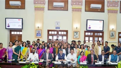 Karnataka Chief Minister DK Shivakumar with Scholars (Photo/@DKShivakumar)