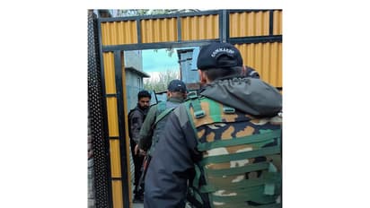 Visual from J-K Police's Counter Intelligence Wing raid (Photo/ANI)