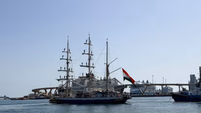 INS Sudarshini concludes port call at Barcelona (Photo: PIB)
