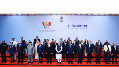 Family photo on day 2 of the BRICS Summit 2026 at Bharat Mandapam, New Delhi (Photo/ANI)