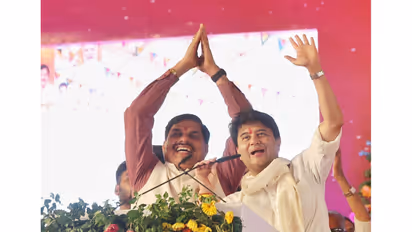 Union Minister Jyotiraditya Scindia and Madhya Pradesh CM Mohan Yadav (L) (Photo/ANI)