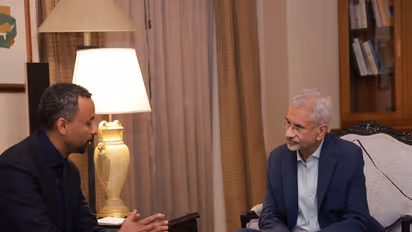 EAM S Jaishankar meets Ethiopian Investments Holdings CEO Brook Taye in Addis Ababa (Photo/@DrSJaishankar)