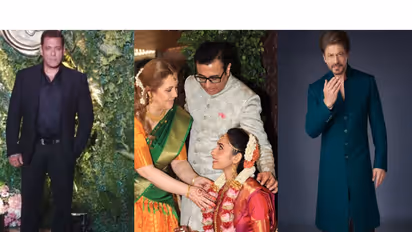 Salman, SRK attends wedding (Photos/ANI/instagram/@rajatsharmalive/imsrk)