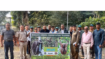 Forest staff trained to protect India’s only ape in Namsai (Photo: ANI)