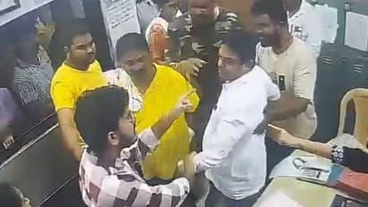 Sena Corporator Ramesh Mhatre assaults staff at KDMC hospital (Photo/@INCHarshsapkal)