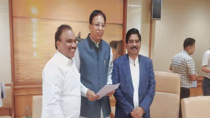 DMK MPs A Raja and P Wilson with Sanjay Jaiswal, Chairman, JPC on FCRA Amendment Bill. (Photo: P Wilson office)