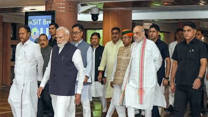 Prime Minister Narendra Modi along with BJP leaders (Photo/ANI)