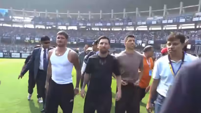 Messi, Suarez and Rodrigo at the Salt Lake Stadium (Photo/ANI)