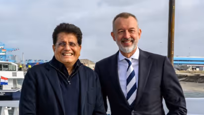 Union Commerce and Industry Minister Piyush Goyal with Port of Rotterdam CEO Boudewijn Siemons (Photo/X_@PiyushGoyal)