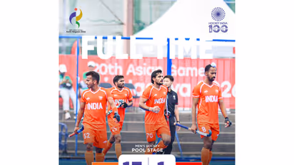 Team India has started their Asian Games campaign in commanding fashion. (Photo: @TheHockeyIndia X)