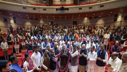 PM Narendra Modi felicitated by NDA Leaders at Parliamentary Party Meeting in New Delhi. (Photo/ANI)