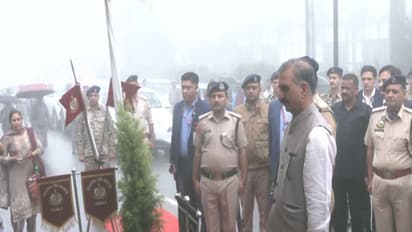Himachal CM Sukhvinder Singh Sukhu flags off 46 firefighting vehicles (Photo/ANI)