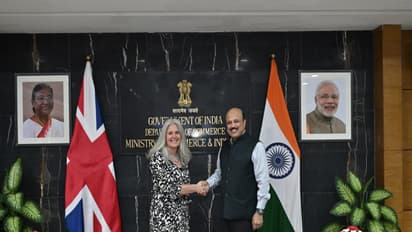 Commerce Secretary Rajesh Agrawal with UK Permanent Secretary Amanda Brooks (Photo: X@RajeshAgrawal94)