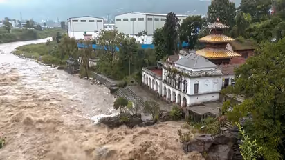Swollen Bagmati River overflows banks in Kathmandu after heavy rain (Photo/ANI)