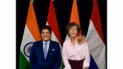 Union Commerce and Industry Minister Piyush Goyal with Netherlands' Minister of Economic Affairs and Climate Policy, Heleen Herbert (Photo/X@PiyushGoyal)