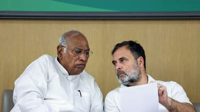 Congress President and Rajya Sabha LoP Mallikarjun Kharge and Lok Sabha LoP Rahul Gandhi (File photo/ANI)