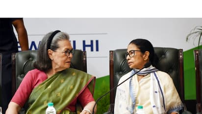 Congress Parliamentary Party chairperson Sonia Gandhi and TMC Chief Mamata Banerjee (File Photo/ANI); Inline image (Photo credit/ x/AITCofficial)