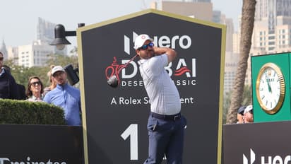 India golfer Shubhankar Sharma in action during Dubai Desert Classic (Image: Dubai Desert Classic)