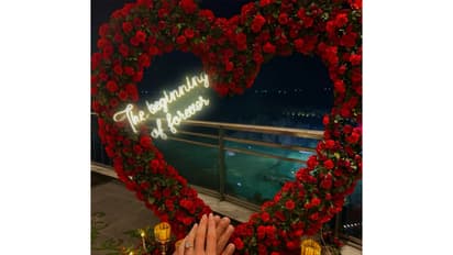 Shikhar Dhawan and Sophie Shine's engagement picture (Image source: Instagram/@shikhardofficial)