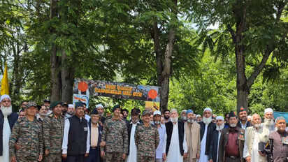 Participants at the Ex-Servicemen rally (Photo/ANI)