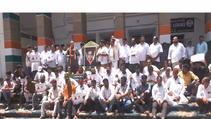 Visuals of Congress Protest (Photo/ANI)