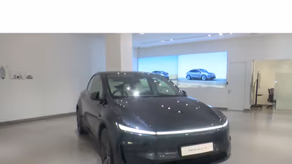 Tesla Model Y at Tesla Center in Gurugram (Photo/ANI)