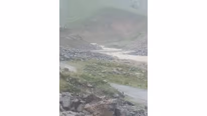 Flash flood washes away bridge in Kinnaur (Photo/ANI)