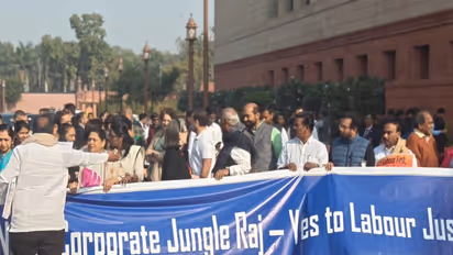 INDIA bloc protest outside Parliament (Photo/ANI)