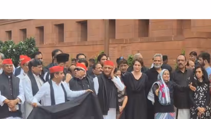 Opposition MPs don black as a mark of protest (Photo/ANI)