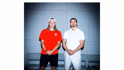 Zlatan Ibrahimovic (R) and Erilng Haaland (L). (Photo: X/@Ibra_official)