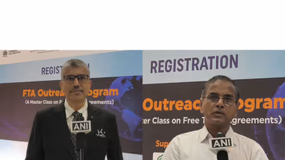 Shailesh Martis, Additional Director, TEXPROCIL; R. Sivalingam, member, PDEXCIL (Photo/ANI)