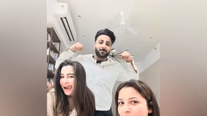 Shehbaz Badesha with Shehnaaz and Giorgia Andriani (Image source: Instagram of Shehnaaz)