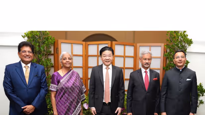 FM Nirmala Sitharaman-led ministerial delegation met Singapore Prime Minister Lawrence Wong (Photo/X_@FinMinIndia)