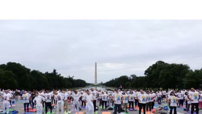 Indian Embassy hosts yoga session at Lincoln Memorial in Washington DC ahead of International Yoga Day (File Photo/ANI)