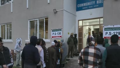 Voting underway in J-K's Budgam (Photo/ANI)  