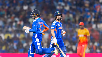 Abhishek Sharma and Ishan Kishan in action. (Photo: ANI)