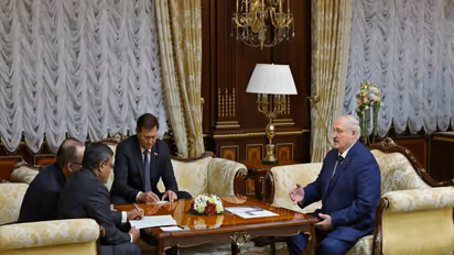 Indian Ambassador to Belarus, Ashok Kumar, meets Belarusian President Aleksandr Lukashenko  (Photo;X/@IndiainBelarus)