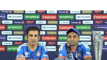 Head coach Gautam Gambhir and captain Suryakumar Yadav. (Photo: ICC)