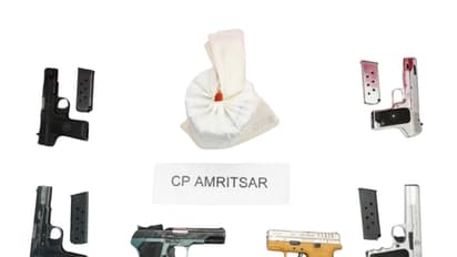 Seized weapons (Photo/X@DGPPunjabPolice)