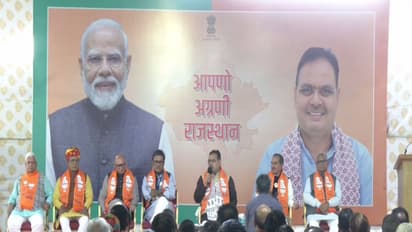 CM Bhajan Lal Sharma during a meeting with various public representatives in Jaipur on Sunday. (Photo/ANI)