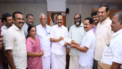 Jose hands over Rs 40 lakh CM VD Satheesan to fund a new bus for KSRTC (Photo/Release)