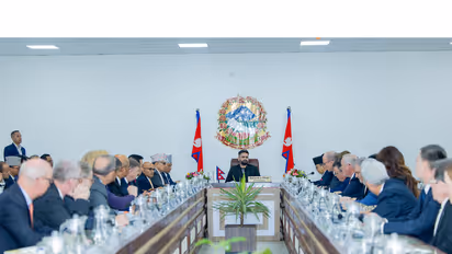 Nepal PM Balendra Shah interacts with EU delegation in Kathmandu. (Image Source: PMO, Nepal)