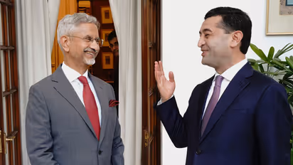 External Affairs Minister S Jaishankar and Uzbek Foreign Minister Bakhtiyor Saidov (Photo/X@DrSJaishankar)