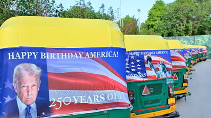 Auto rickshaws featuring US President Donald Trump (Photo: X@USAndIndia)
