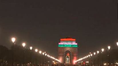 Visuals from India Gate as rain lashes parts of the National Capital (Photo/ANI)
