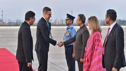 President Alexander Stubb of Finland arrives in New Delhi (Photo/X/MEA)