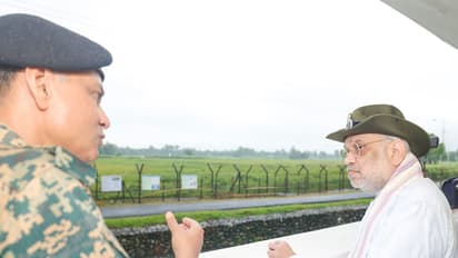 Union Home Minister Amit Shah inspects Jumagachh BOP (Photo/@AmitShah)