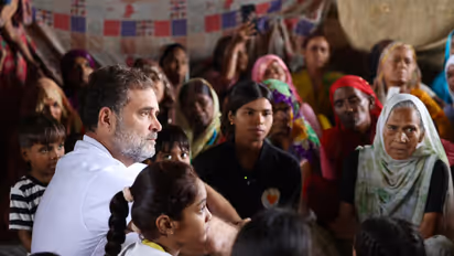 Congress MP and Leader of Opposition, Rahul Gandhi during his visit to Bela estate (Photo/ANI)