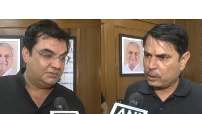 Suspended Congress MLAs Balram Dangi (L) and Indu Raj Narwal (R) (Photo/ANI)